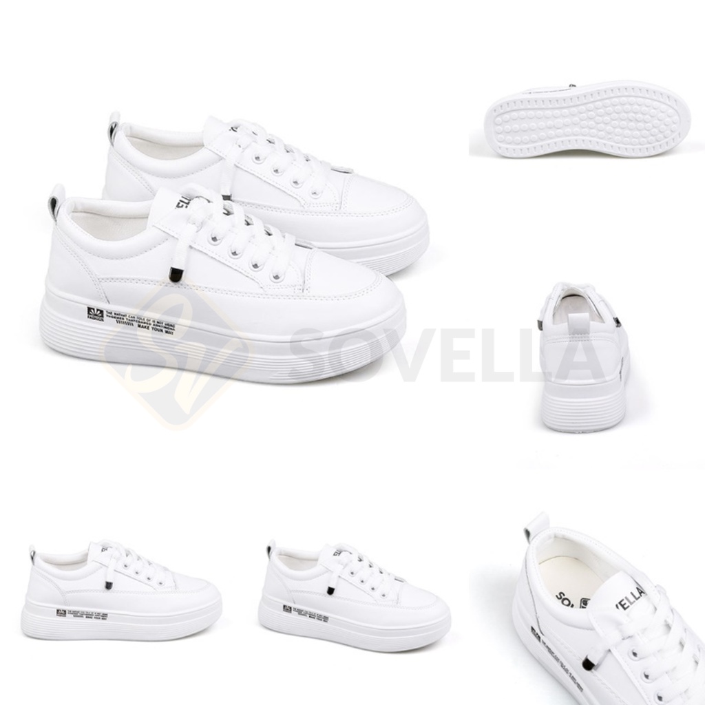 Saless Sovella Alexa Sepatu Sneakers Olahraga Sport Kets Putih Hitam Wanita