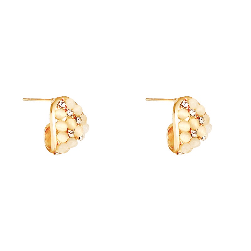 925jarum Perak Desain Baru Opal Anting Wanita Fashion Geometris Telinga Studs