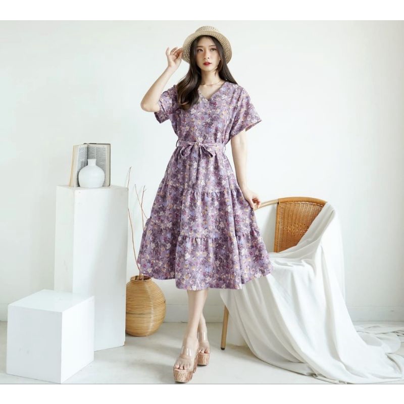 Dress motif bunga wanita/dress korean style