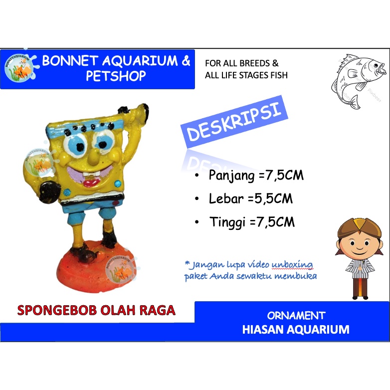 FIBER MAINAN HIAS AQUARIUM SPONGEBOB OLAHRAGA FIBER HIAS AQUARIUM