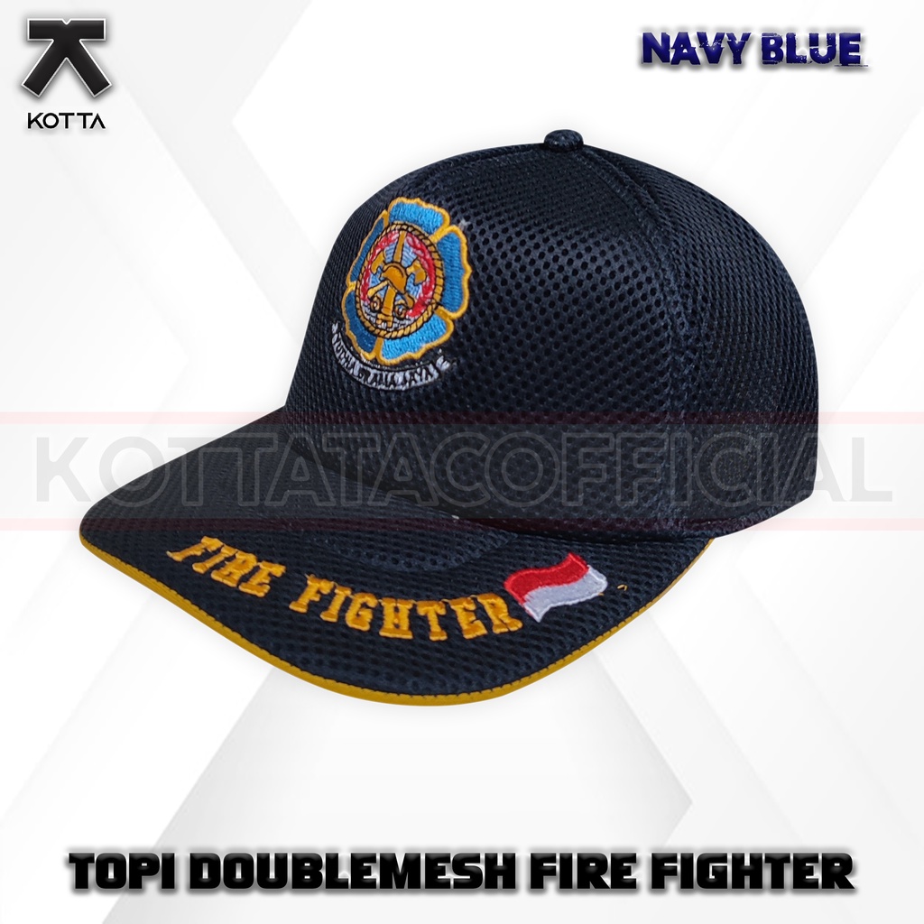 TOPI JALA DAMKAR NAVY - TOPI JARING DAMKAR LOGO - TOPI DAMKAR BORDIR LAMBANG - TOPI JALA FIRE FIGHTER NAVY - TOPI JARING FIRE FIGHTER LOGO - TOPI FIRE FIGHTER BORDIR LAMBANG