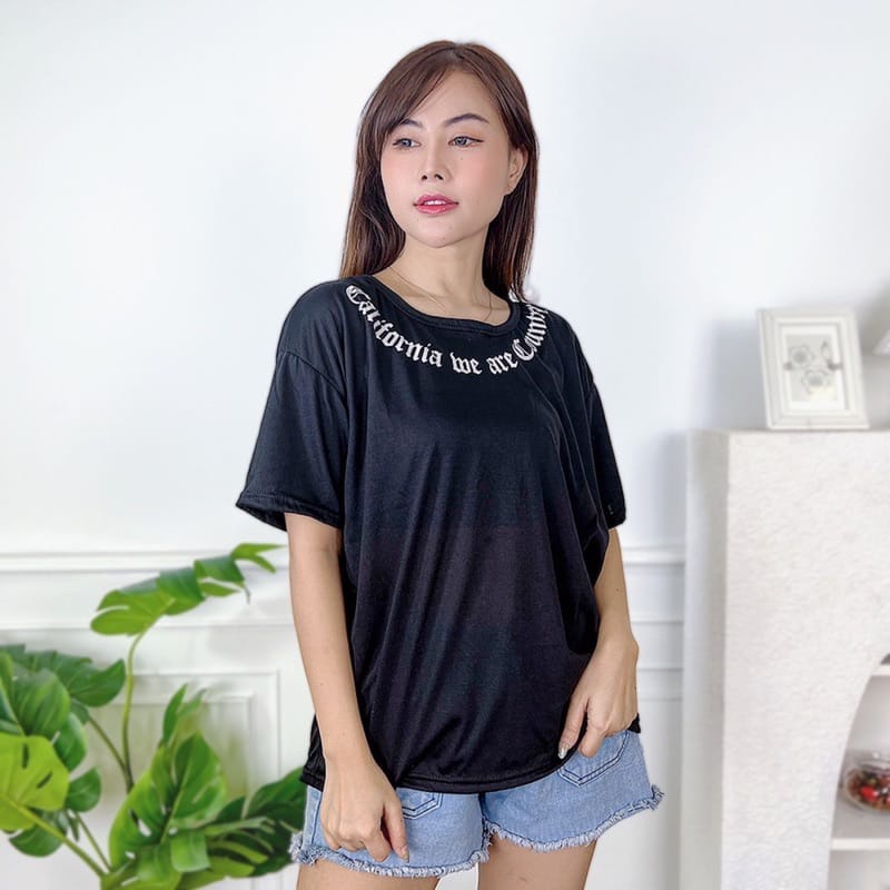 Kaos Oversize Wanita San Fransisco Bahan PE Rayon Fit XL