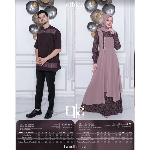 Ethica Gamis Couple Elfa Ethica Kagumi 275 Kahfi 257 Original by Ethica