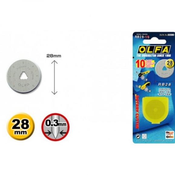 

Spare Blade dia 28mm Olfa RB28-10 10Pc Spare Rotary Blade
