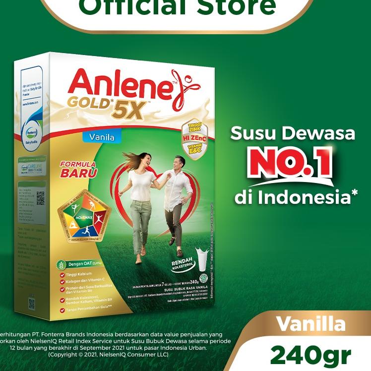 

Import ✨Terbaik✨ Anlene Gold 5X Susu Bubuk Dewasa Vanila 240g - Nutrisi Tinggi Kalsium Untuk Tulang, Sendi, dan Otot !!