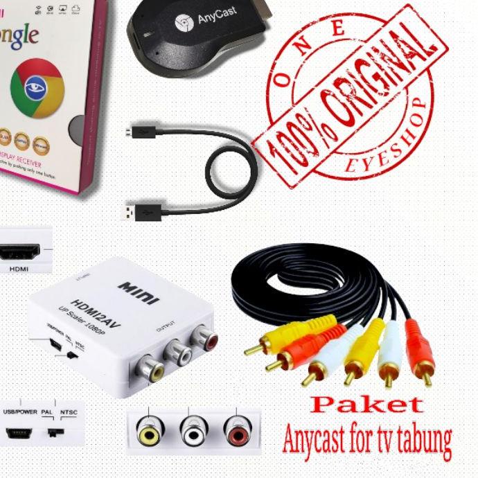 ➶ SATU PAKET ANYCAST DONGLE HDMI KEUNTUK DENGAN TV TABUNG WIRELES ✰