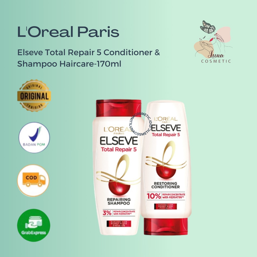 L'Oreal Paris Elseve Total Repair 5 - 170 ML | Shampoo | Conditioner | Hair Care Perawatan Rambut Loreal