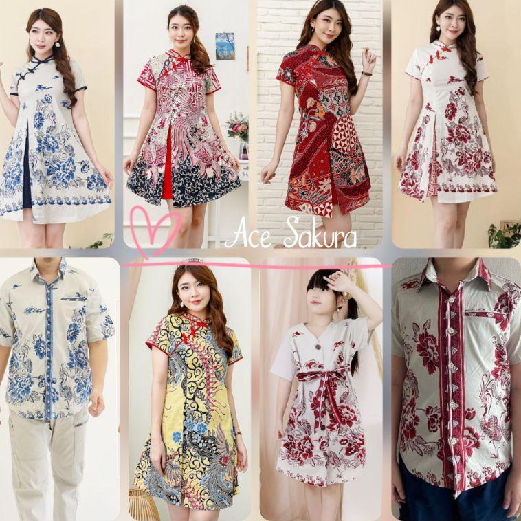 BOOMING DRESS BATIK AIMEI CANTIK TERUSAN KERJA KANTOR 045 WANITA MURAH BAJU COUPLE ANAK CEWEK KEMEJA