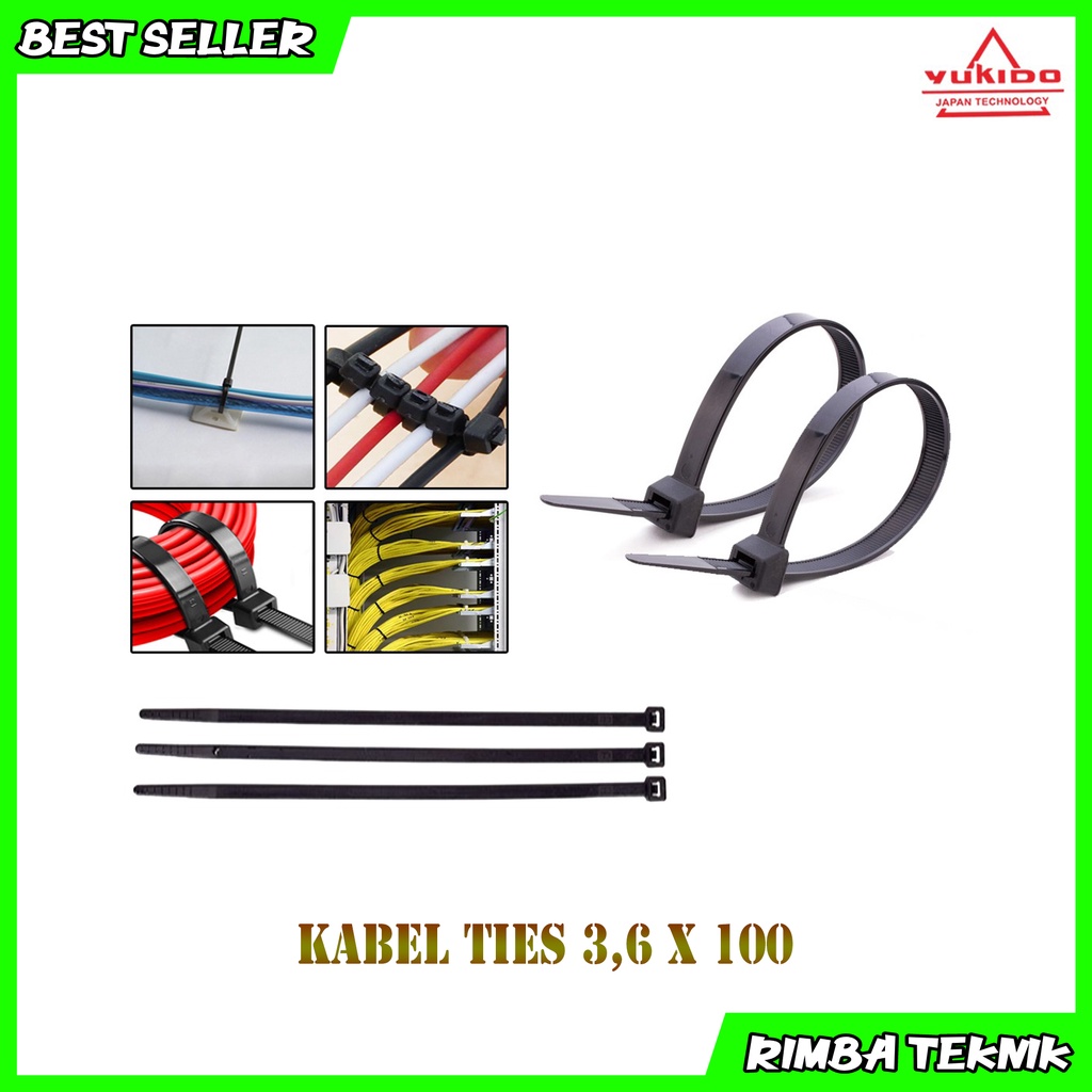 Kabel Ties Hitam  3.6x100mm / 10cm 1 Pack Isi 100pcs Cable tie/kabel tis Nylon