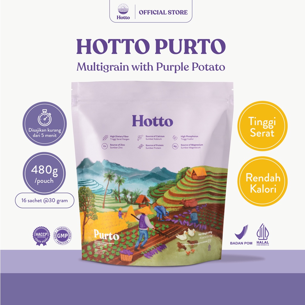Hotto Purto Multigrain with Purple Potato 1 Pouch (16 Sachet)