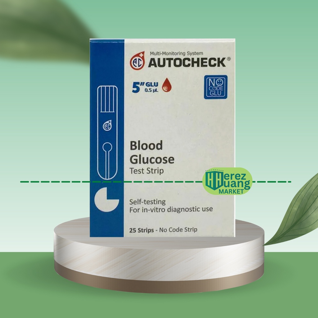 Autocheck Glucose 25 Strip - Free Ongkir - Strip Test Gula Darah Auto Check Test Gula Darah Isi 25 Strips Easy Use, Easydew
