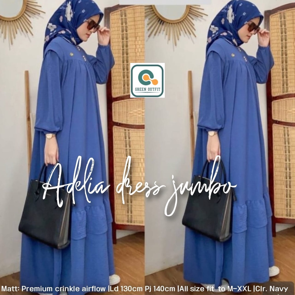 adelia maxi maxy dress dres pakaian baju gaun gamis syari super jumbo over big size ld 130 xxxxl perempuan wanita cewek cewe remaja dewasa muslim muslimah asli ori premium original pesta kondangan nikahan murah mewah elegant kekinian terbaru termurah cod