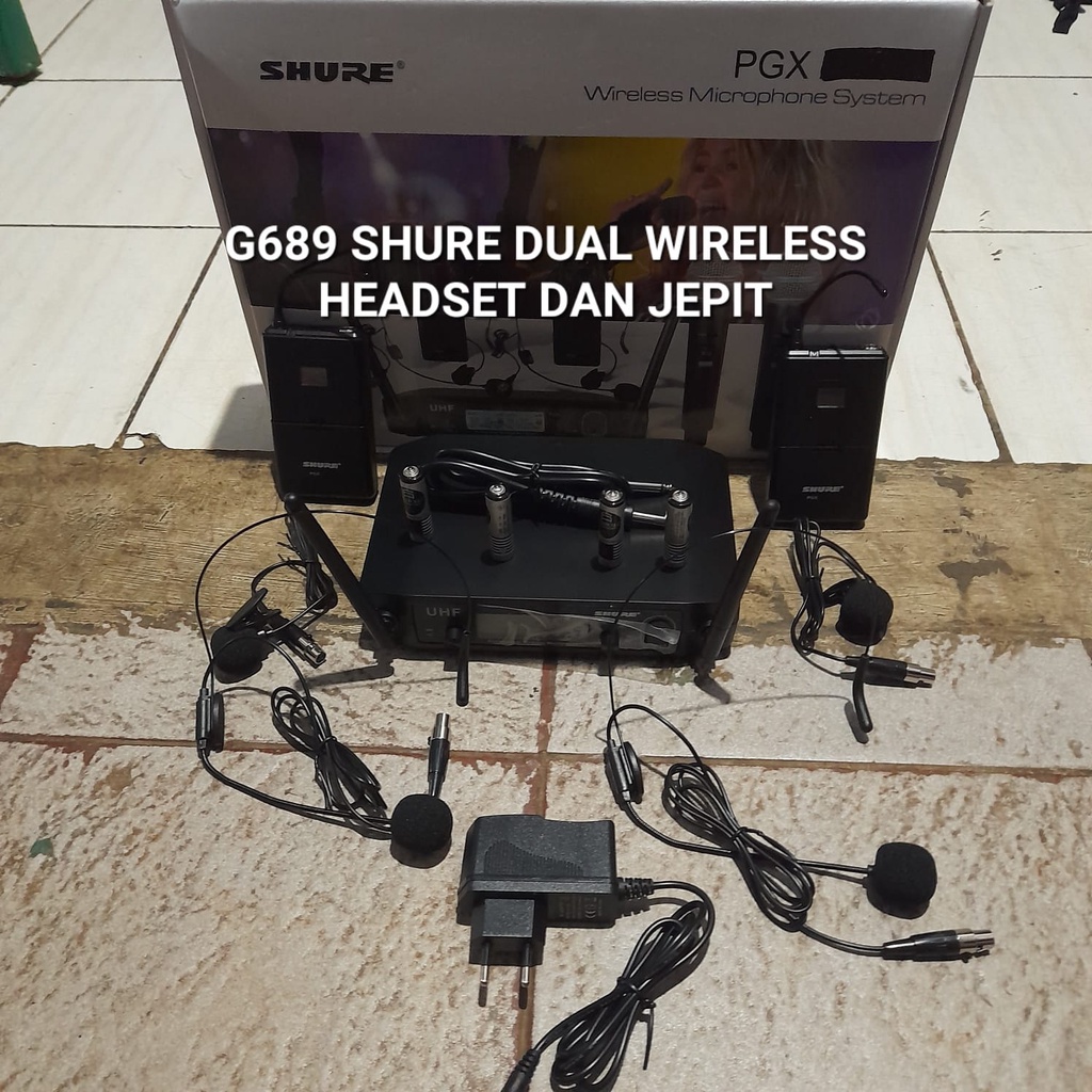 G689 MIC WIRELESS SHURE DUAL UHF SEPASANG CLIP KLIP BANDO HEADSET MIK WIRELES JEPIT KERAH BAJU SINGLE SHUR VOCAL VOKAL AUDIO SOUND SISTEM PANGGUNG STUDIO DJ PRO PORTABLE SINGLE MIKROPON MIKROPHONE SOUNDBEST MICROPHONE KARAOKE ARTIS PROFESIONAL BEST PANGGU