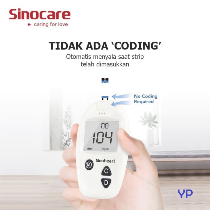 Paket Hemat Tes Gula Darah Sinocare Sinoheart Safe Accu FREE Jarum dan Strip