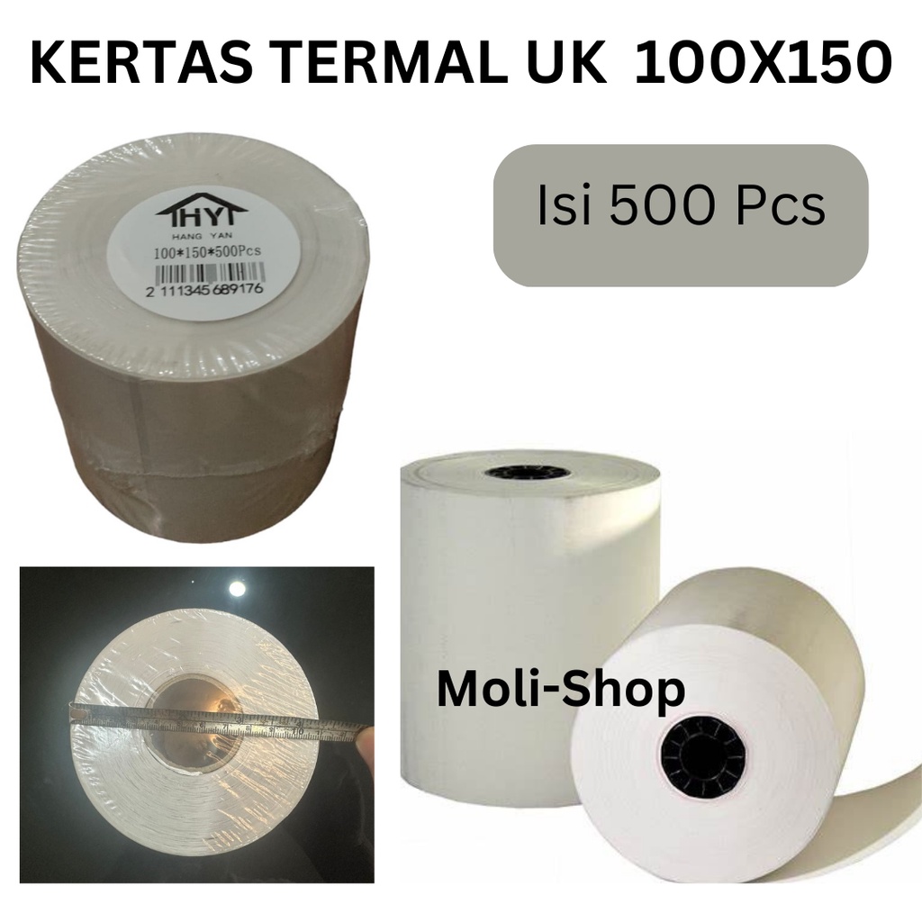 Kertas Termal A6 100x150 mm (500 lembar), kertas label Resi - Kertas Termal