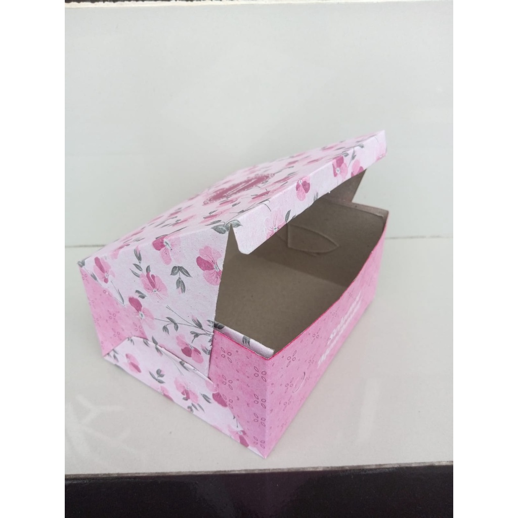 

iDk90 50 Pcs Dus Kue Murah Motif Bunga Ukuran 12x16, Box Makanan Untuk Jualan