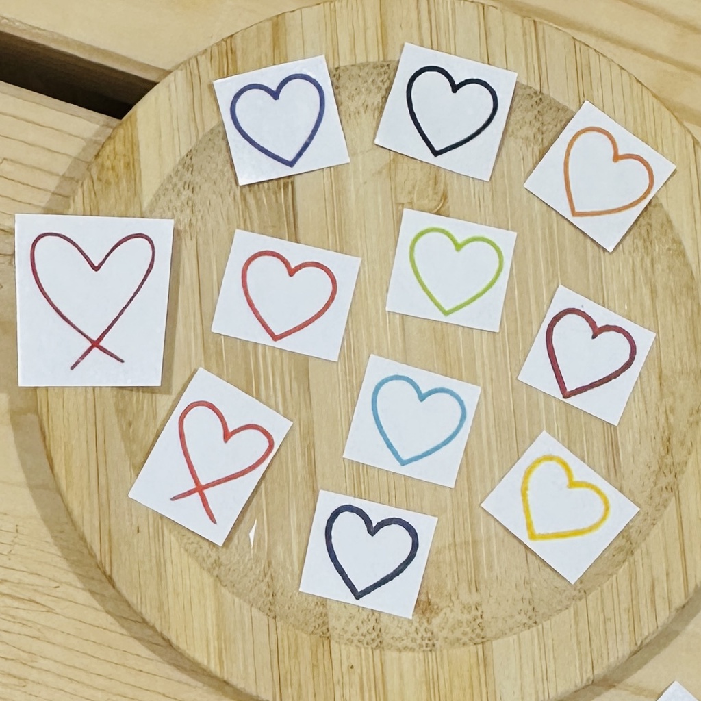 Leledoodle - Mini Tato Temporer Korea Bentuk Hati | Tato Stiker Warna Warni | Love | Heart | Smile |