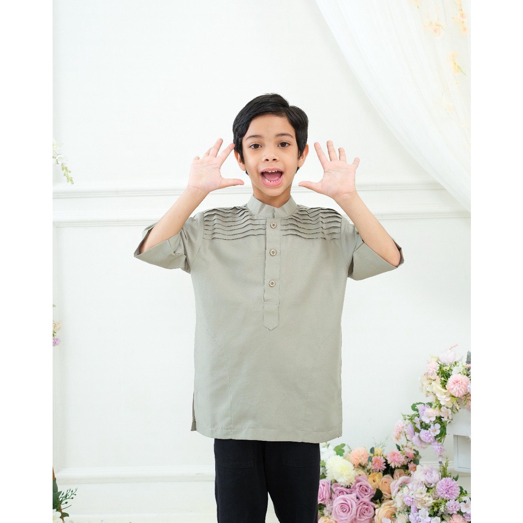 Faaz Kemko - Kemeja Koko Kids Lengan Pendek Stylish by Riskirich