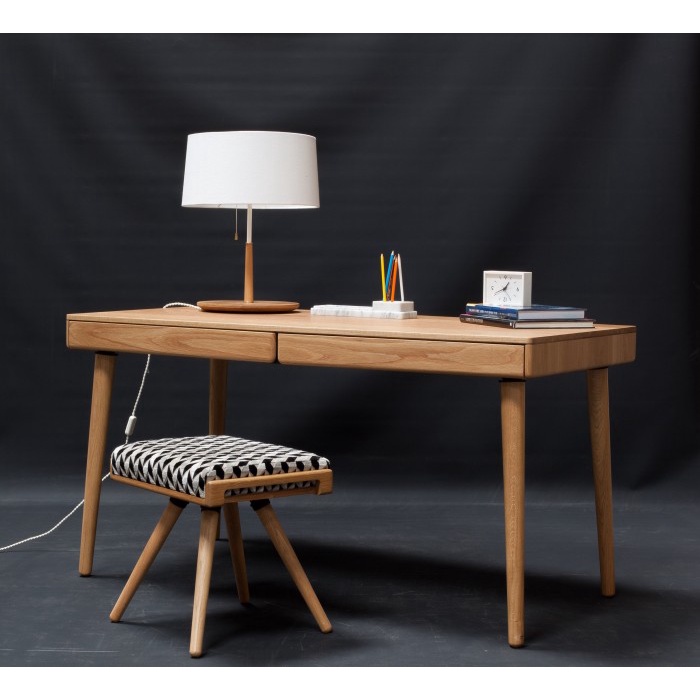 RAY Set Meja Kerja Scandinavian Elegan - Meja Kerja Di Rumah Material Jati