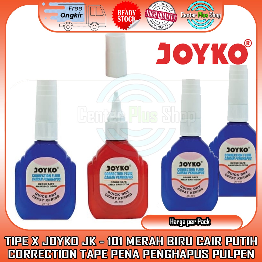 

TIPE X JOYKO JK 101 PACK CAIRAN PUTIH PENGHAPUS CORRECTION FLUID PEN PULPEN ALAT TULIS SEKOLAH ATK PERLENGKAPAN NULIS BELAJAR STABILO STATIONARY CEPAT KERING HAPUSAN CAIR WHITE ERASER RED BLUE MERAH BIRU PCS STABILO PENGGARIS TIPX BOTOL KUNCANG