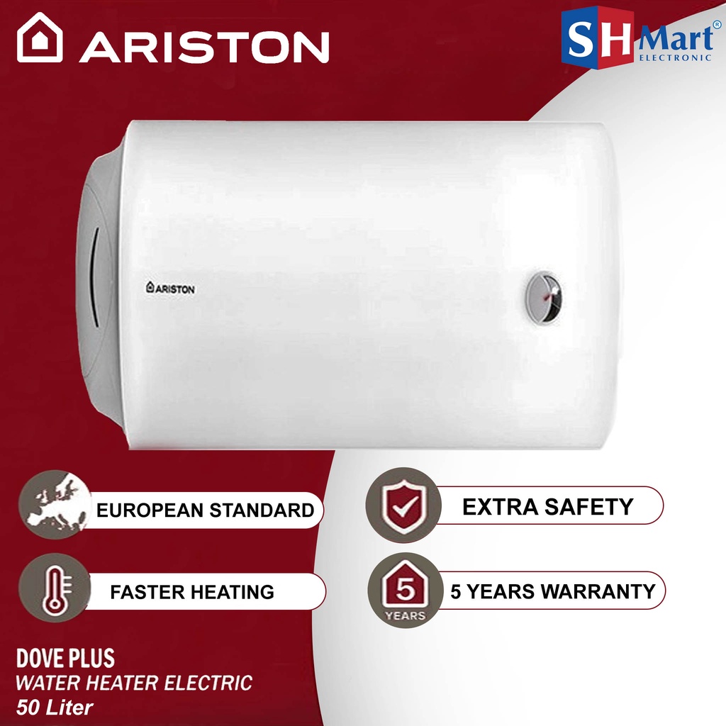 WATER HEATER ARISTON DOVE PLUS HORIZONTAL GARANSI RESMI (MEDAN)