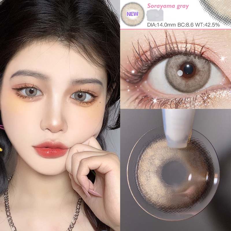 [✅COD] MYSTICEYES SOFTLENS SORAYAMA SERIES GREY Lensa Kontak 14MM (NORMAL)