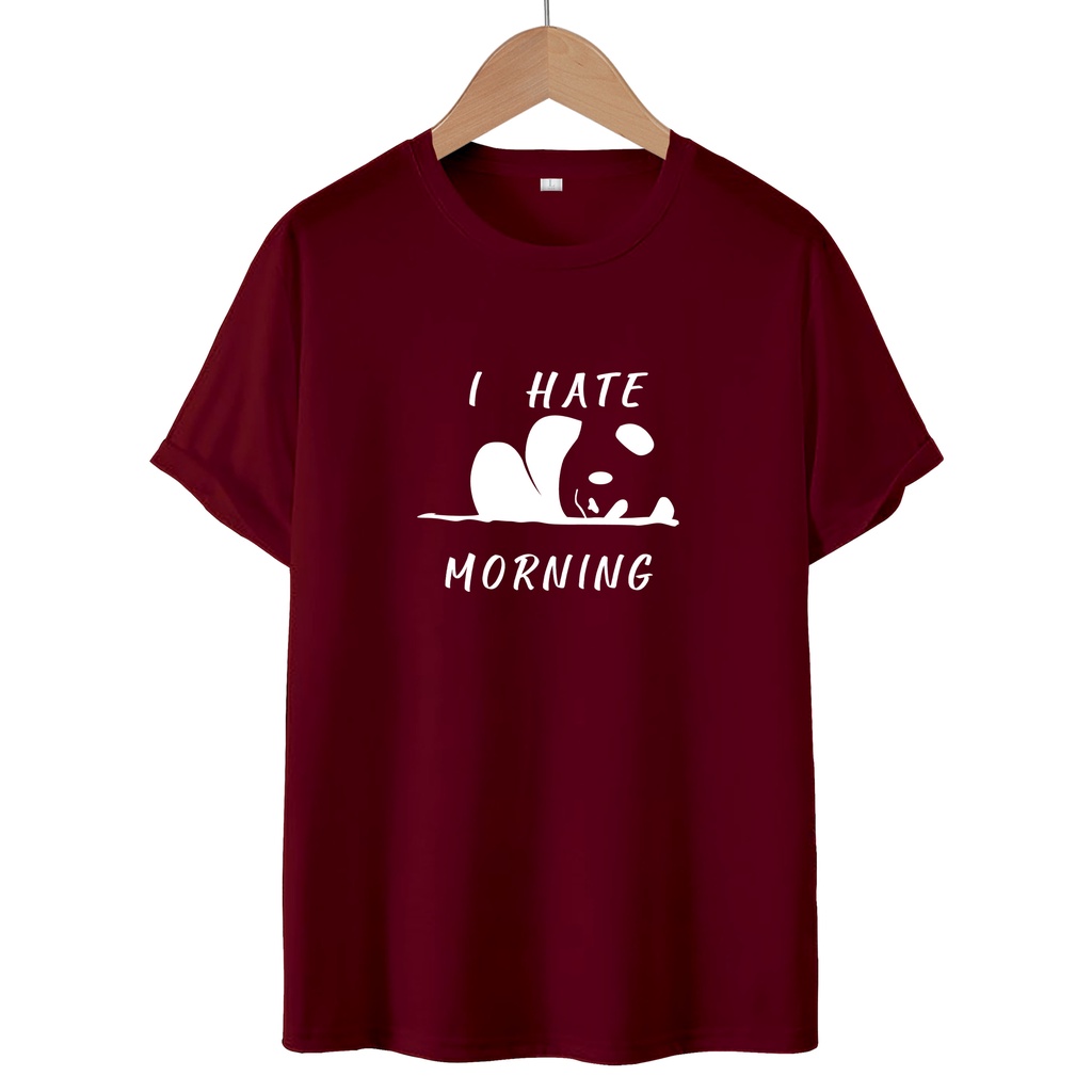 KAOS T-SHIRT I HATE MORNING / KAOS DISTRO WANITA.