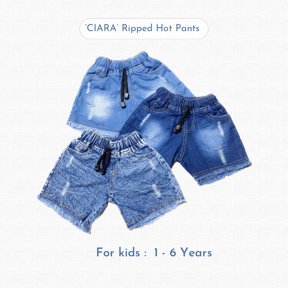 Haplion Hot Pants Ciara Ripped 1 - 6 Tahun Celana Pendek Anak Perempuan Hotpants Anak Cewek