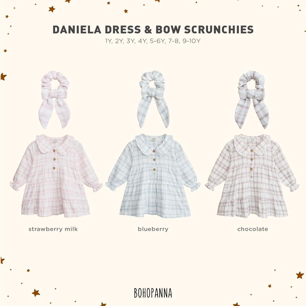 Baju Bayi Dress &amp; Bow Anak Bohopanna - Daniela Scrunchies 1-4 Tahun