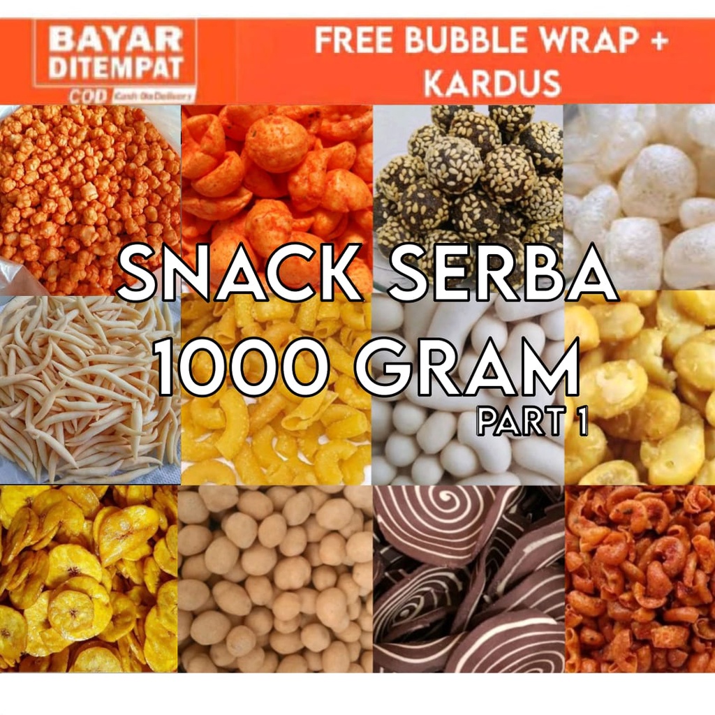 

TERMURAH snack kiloan makanan ringan serba pedas 1000 gram jajanan jadul zaman now manis gurih asin