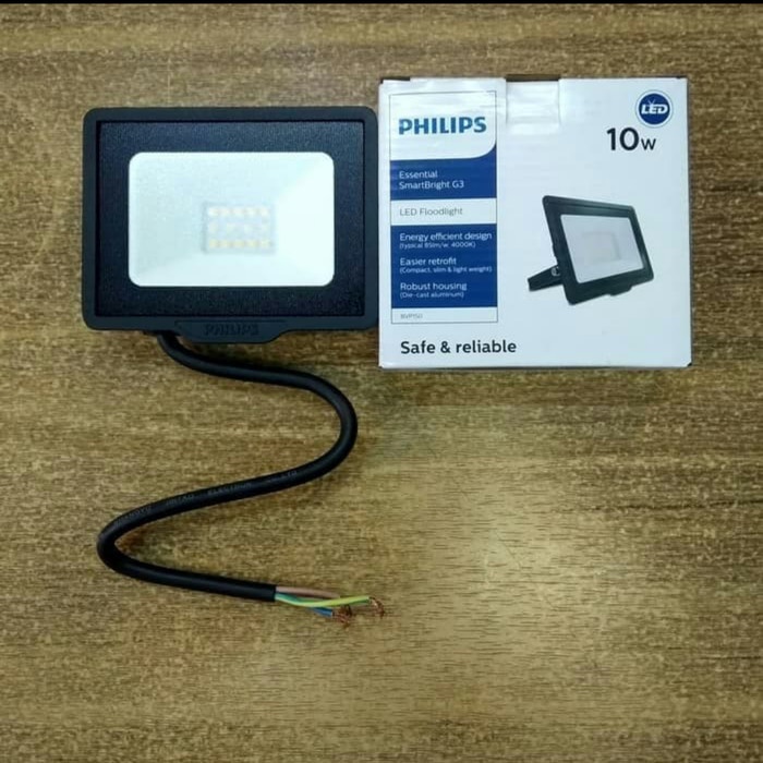 Terlaris Kap Lampu Sorot Philips 10W/10 Watt Led Floodlight Sorot Taman Bvp131