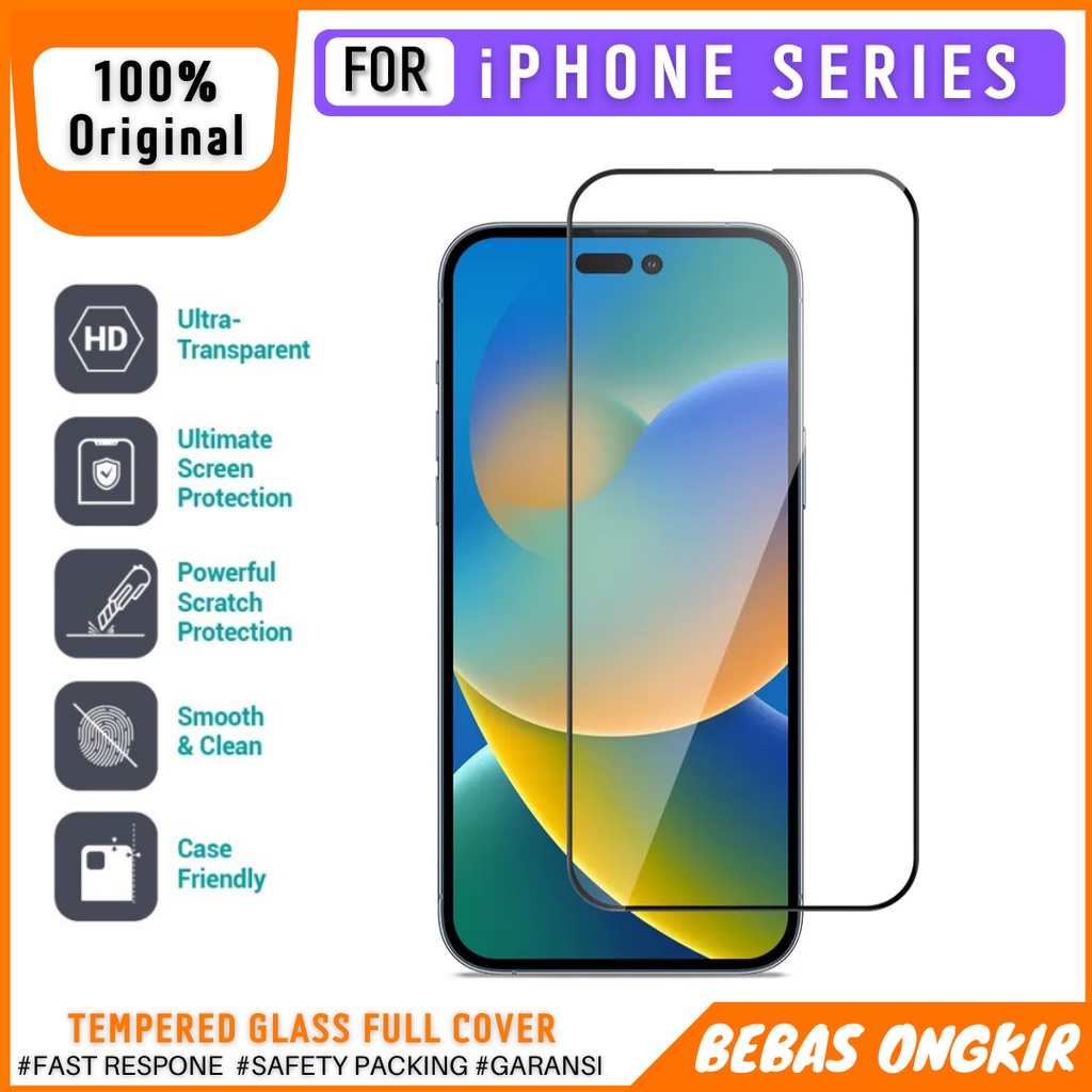 Tempered Glass iPhone 14 Pro Max 14 Pro Plus Zifriend Full Cover Screen Protector
