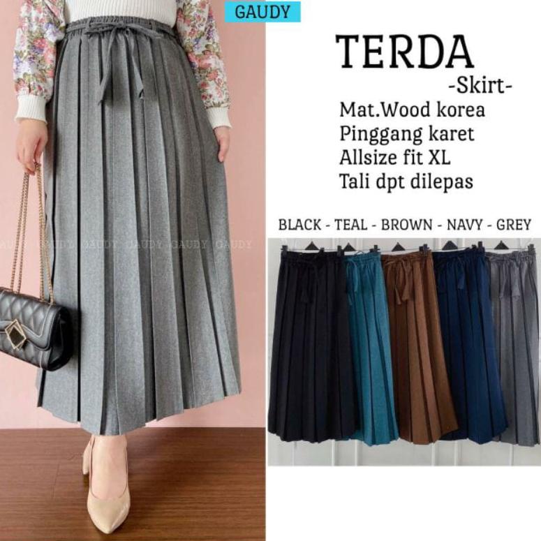 TERMURAH ROK PLISKET SEMI WOOL FORMAL ROK PLISKET SEMI WOLL POLOS ROK PLISKET SEMI WOOL POLOS KERJA