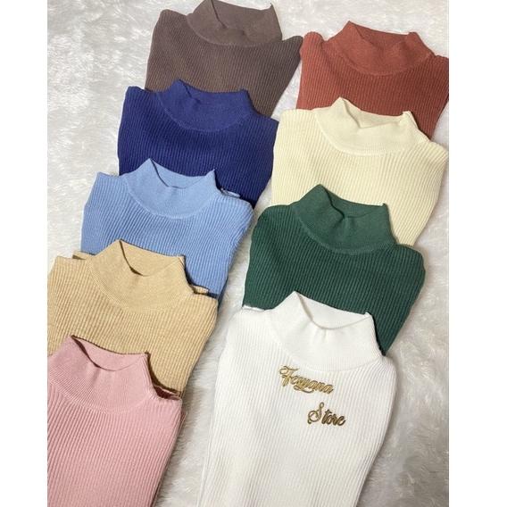 STOK TERBARU ATASAN RAJUT WANITA (kerah ) Baju Rajut Wanita Kaos Import Wanita Lengan Panjang / mans