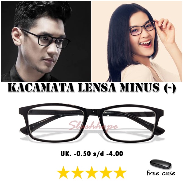 FREE KOTAK - Kacamata Lensa Minus (-) U.k -0.50 s/d -4.00 Untuk Pria Wanita Unisex Rabun Jauh Glasse