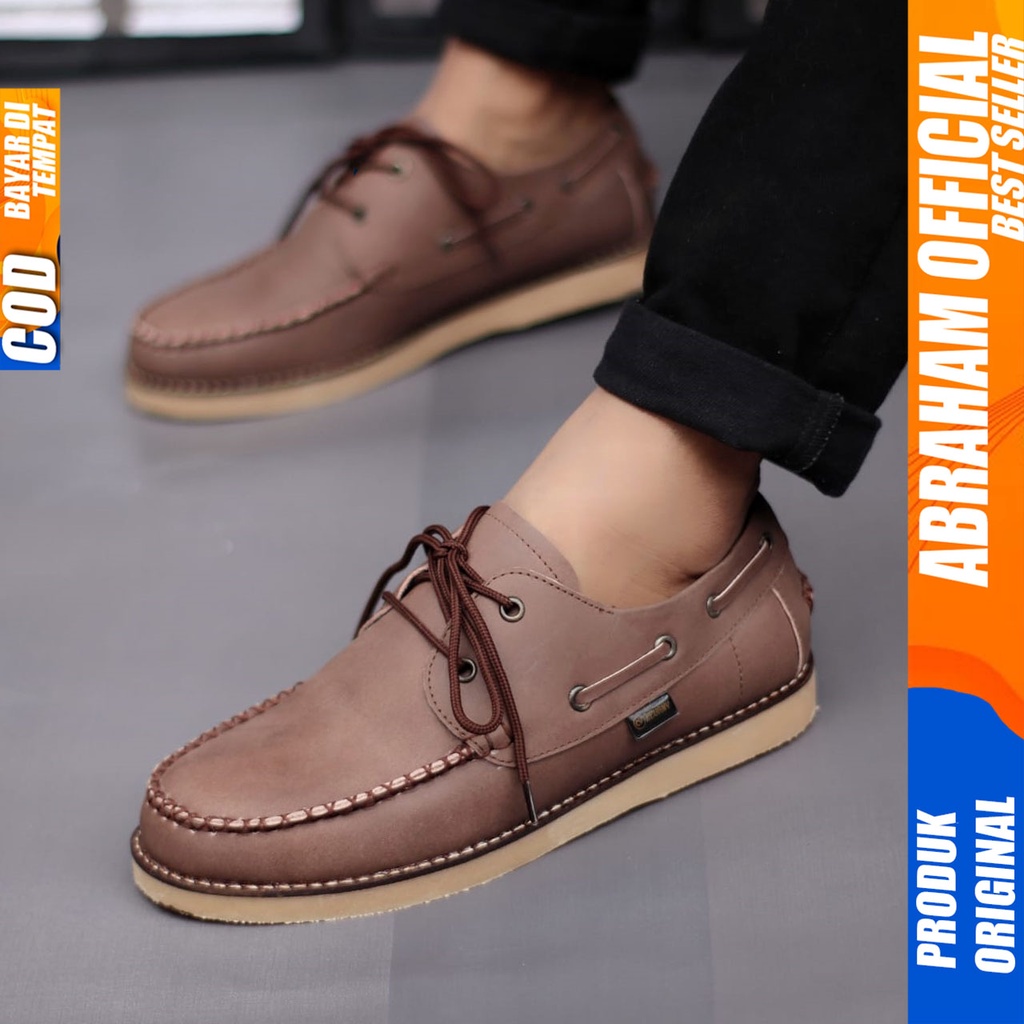 ABRAHAM Sepatu Pantofel Formal Kulit Casual Pria