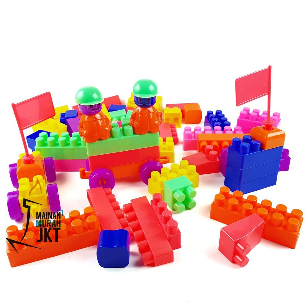Sale Mainan Anak Edukasi Block Susun Tas Isi 60 Isi 80 Dan 108Pcs  Menyusun Block Rumah Ac19