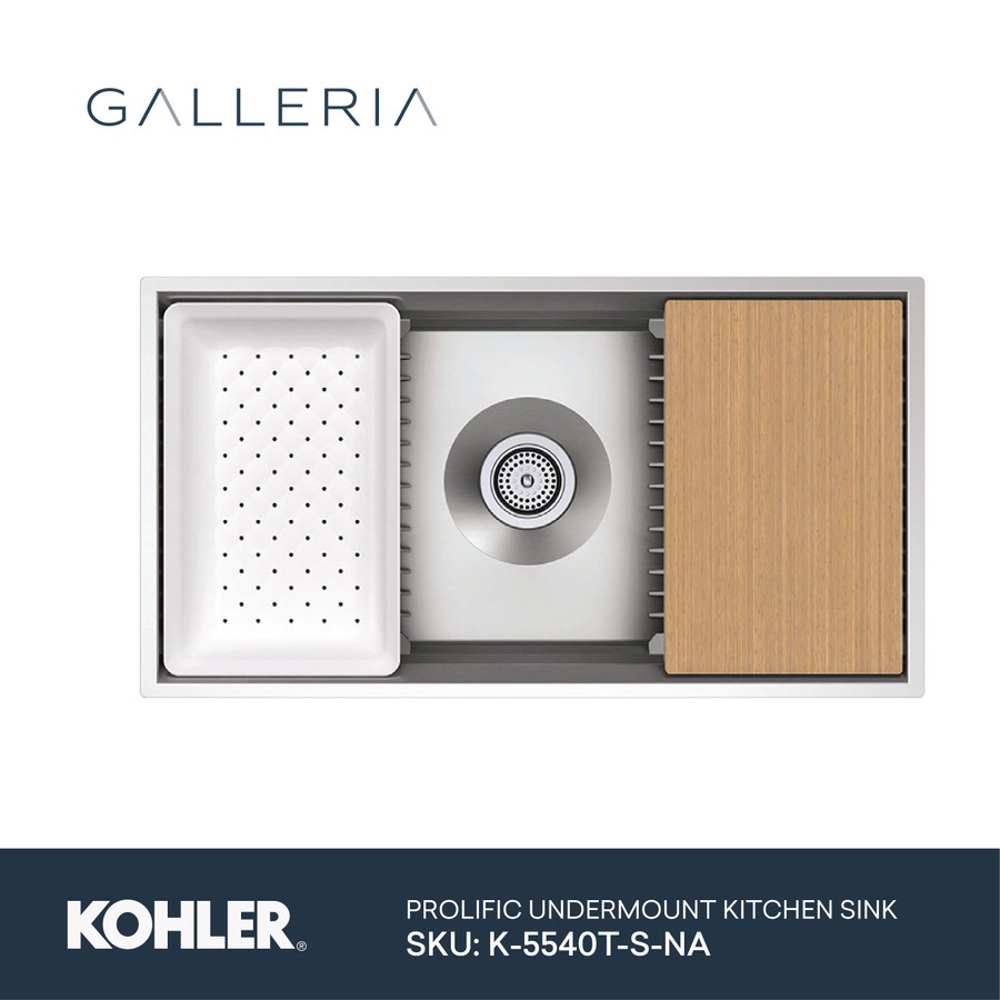 Kohler Prolific 33" Large Single Under-Mount Kitchen Sink K-5540T-S-NA / Bak Cuci Piring