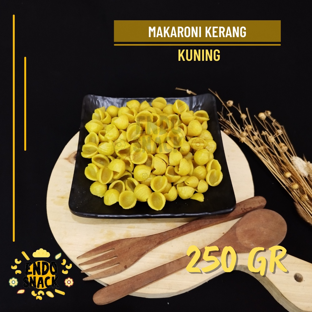 MAKARONI KERANG KUNING 250 Gram, Untuk Seblak, Makroni Kering Pedas