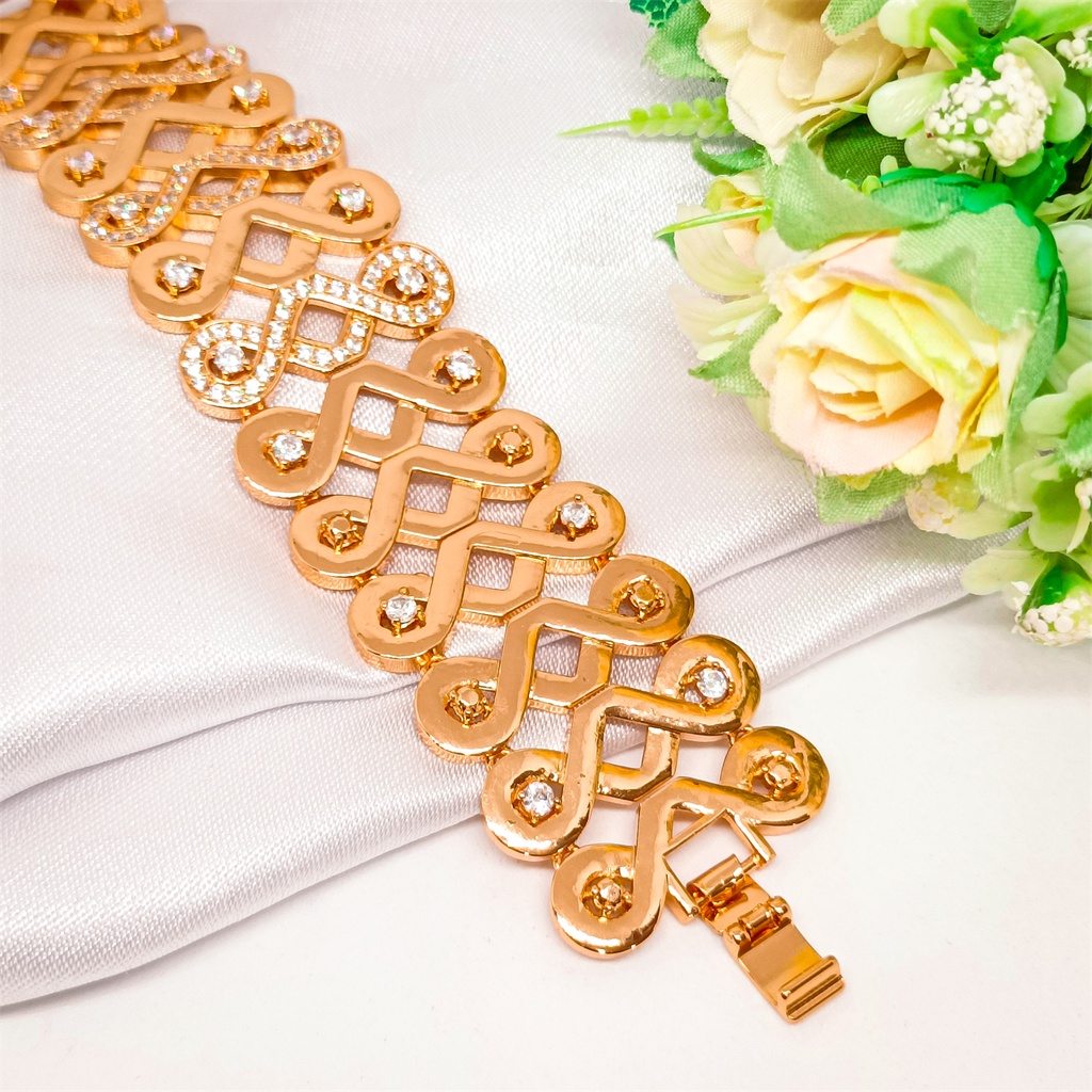 Gelang Kendari Perhiasan Lapis Emas 24K Rosegold Dubai Gelang Tangan Bracelet Fashion bangle