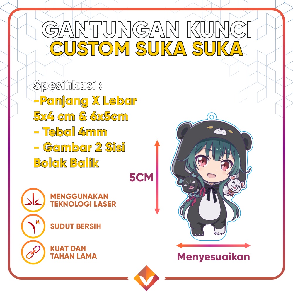 GANCI CUSTOM KUALITAS TINGGI Anti Air Bebas Request ANIME KPOP FOTO NAMA Bahan AKRILIK 2 Sisi LASER Bisa Gantungan Kunci Printer Cetak Tas Motor Mobil Req Foto Hasil Bagus Murah Lucu Free Desain Design Gantungan HP PRINT UV