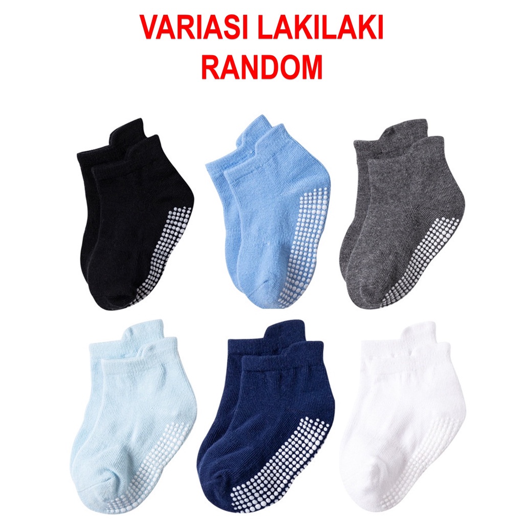 MMM Kaos Kaki Bayi Anti Slip Pendek Motif Polos 6479 Kaos Kaki Anak Perempuan Laki Laki Polos 3D Lucu Baby Socks Kids Cute Unik Anti Slip Murah Import