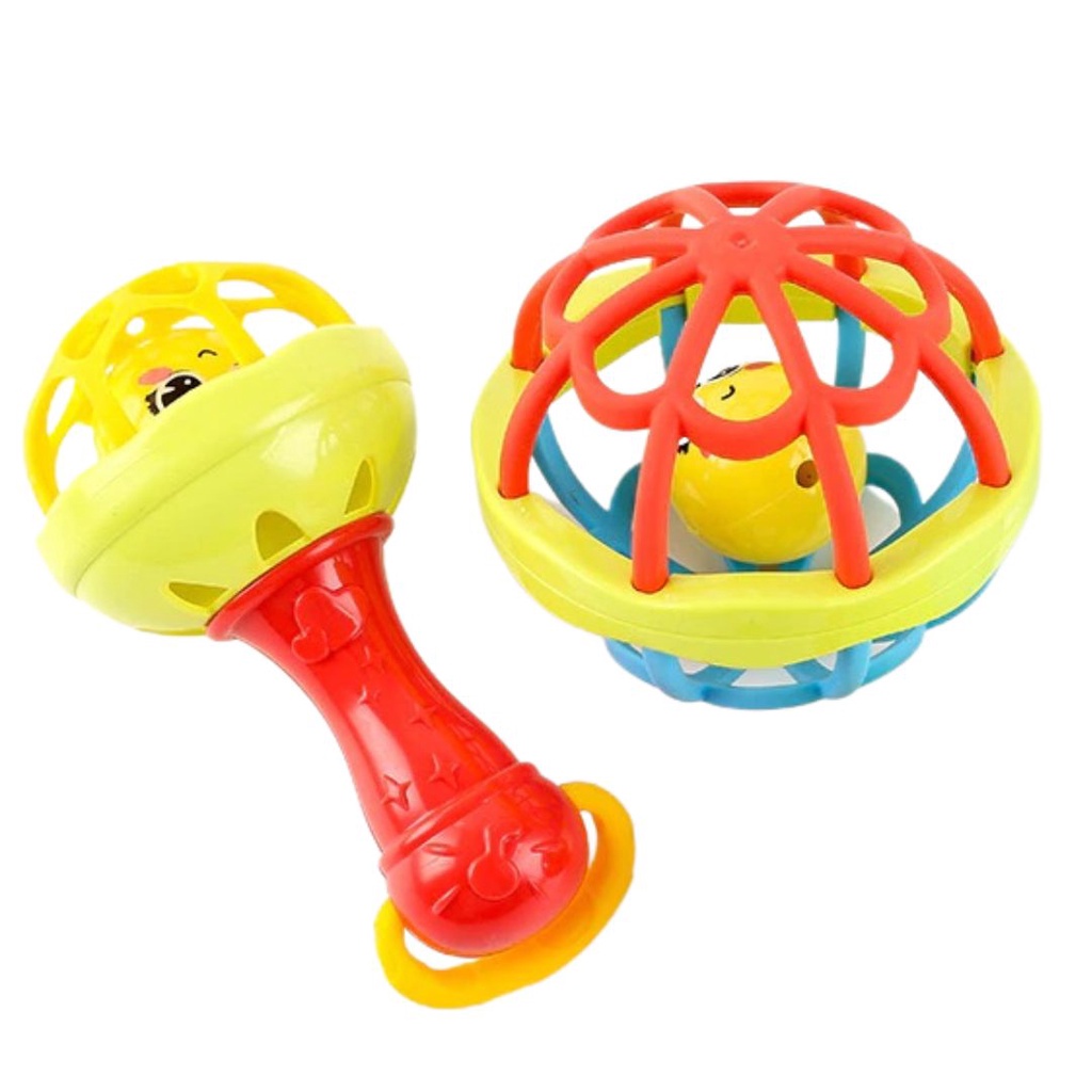 MMM Mainan Kerincingan Rattle Genggam Bola Bayi teether rattle stick Rattle Toy Single mainan gigitan bayi BPA FREE