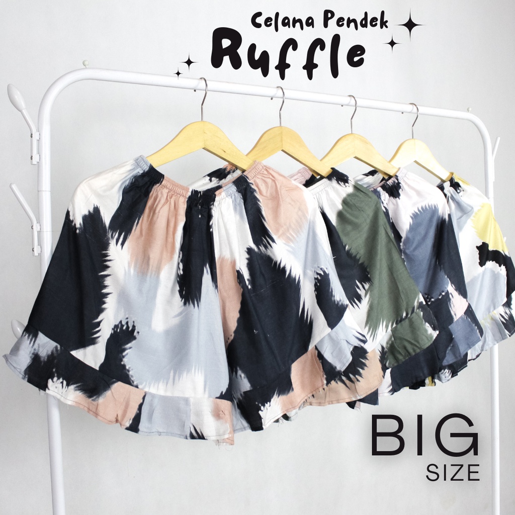 Hot pants Ruffle Rempel Rimpel Jumbo Celana Pendek Ruffle (Dewasa) Swiing Boxer Ruffle Rempel Celana Tidur Pendek Jumbo Hot Pants Big Size