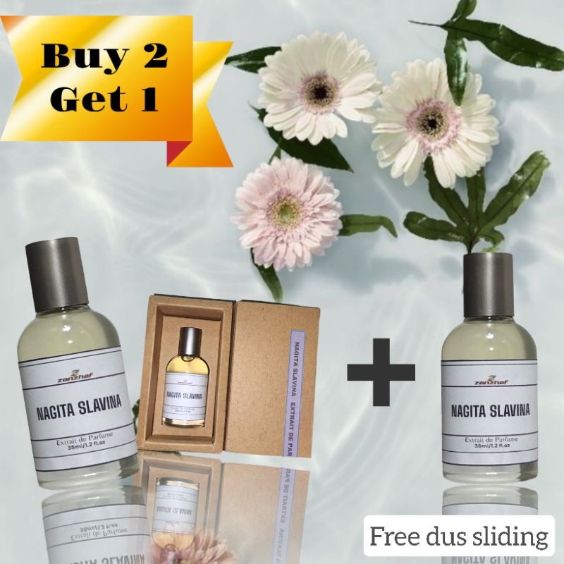 PAKET BUNDLING EXTRAIT PARFUM NAGITA SLAVINA 35ML  2 PCS BONUS 1 PCS