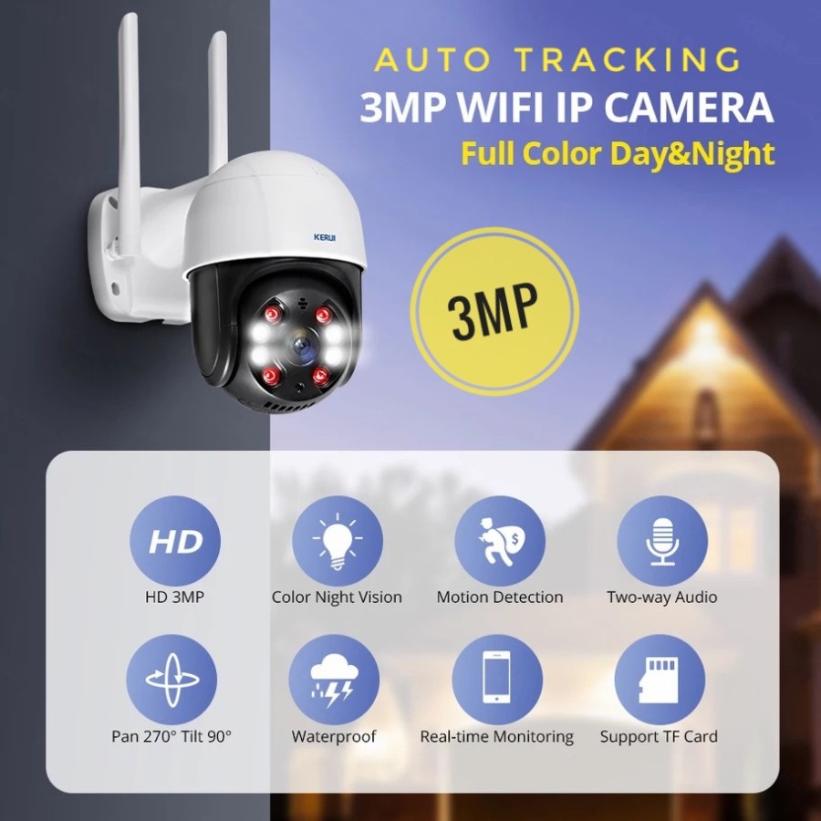 KAMERA CCTV OUTDOOR SAMBUNG WIFI WATERPROOF IP CAMERA WIRELESS PENGINTAI JARAK JAUH INDOR SAMBUNG KE HP JS177