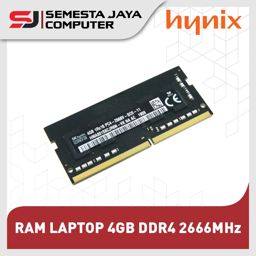 RAM LAPTOP 4GB DDR4 2666MHz HYNIX SODIM ORIGINAL