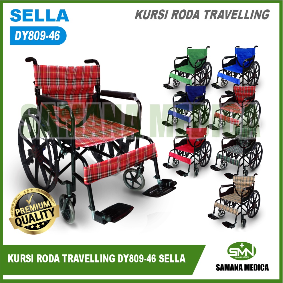 KURSI RODA travelling motif SELLA KY809-46B Velg Racing / Velg Bintang cat besi hitam ban mati