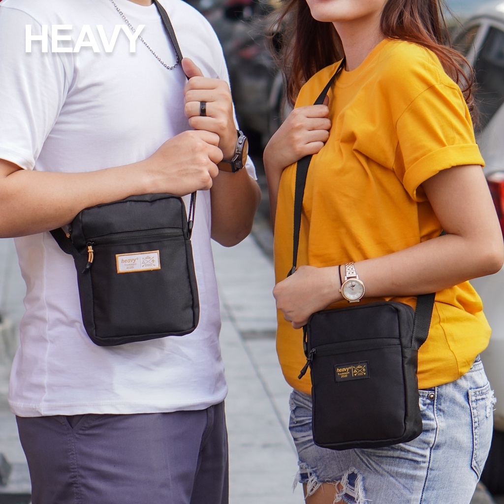 Tas Selempang Heavy Premium Distro | Sling Pouch Bag Heavy Kasual Black