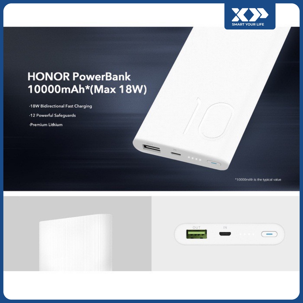 Honor Power Bank 10000mAh 18W MAX Micro USB Fast Charging Original